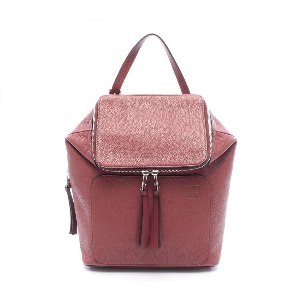 Loewe Goya Small Backpack/Handbag, Leather, Women's, Bordeaux